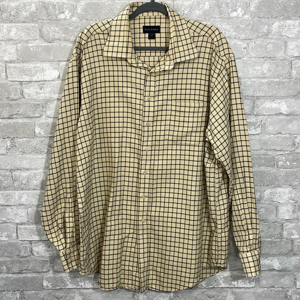 Scott Barber Plaid Textured Button Down Shirt